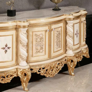 Meuble TV Buffet Classique Européen de Luxe en Bois de Mahagoni Massif Sculpté à la Main, Style Antique, Écologique, pour Salon et Appartement - Product Image 3