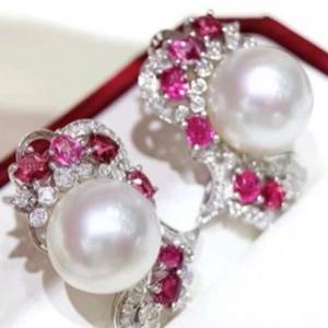 Japanese Style 11-12mm Natural Pearl Light Platinum Gray Pure Silver Swan <b>Earrings</b> Strong <b>Fine</b> <b>Cuff</b> Jewelry with Gift Box - Product Image 2