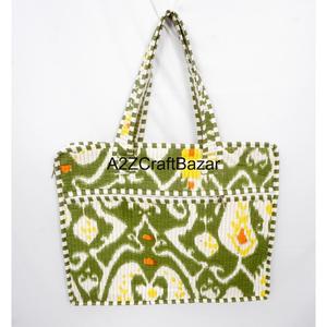 Wholesale Floral Print Textile Office <b>Laptop</b> Bag Zipper Closure Modern Style Protective Shoulder Carry Cotton Quilted Large - Product Image 2