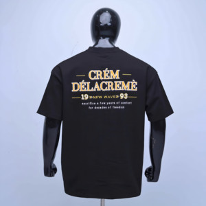 Premium Quality With Custom Logo 100% Cotton Black Manufactured With Front <b>Back</b> Embroidery Short Sleeves O-Neck For Men <b>T</b>-Shirt - Product Image 5