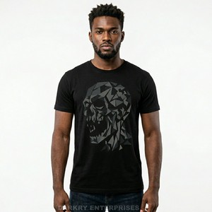 Custom Logo Men T Shirt Glitch Brains Text Print Streetwear Graphic Tee High Quality Cotton Mens <b>Tshirt</b> Wholesale Manufacturer - Product Image 5