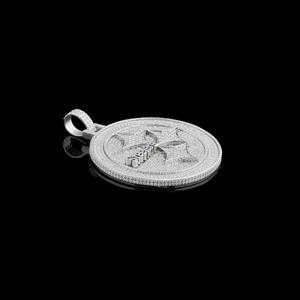 Pendentif personnalisé en moissanite plaqué or 18 carats, médaille ronde en argent 925, breloque hip-hop VVS pour hommes rappeurs - Product Image 2