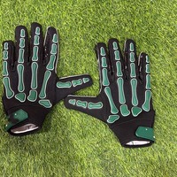 Nouveauté 2026 Gants de football américain sur mesure, respirants, à fermeture auto-agrippante, avec design squelette injecté en caoutchouc, lisses