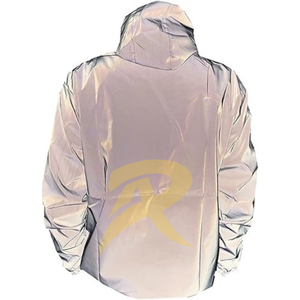 Veste coupe-vent réfléchissante légère unisexe à capuche pour la course avec poches zippées, faible MOQ - Product Image 3