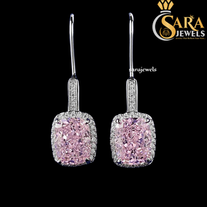 High Demand <b>Cushion</b> Cut Moissanite Drop Earrings 925 Silver Rhodium Plated Classic Women's Wedding Jewelry From India - Product Image 3