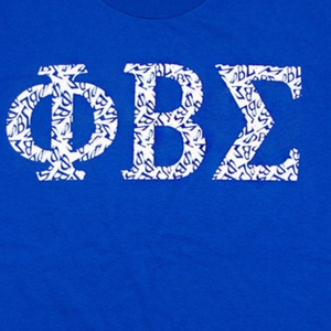 T-shirt graphique bleu roi Phi Beta Sigma avec imprimé lettres grecques, chemise de fraternité pour homme, haut décontracté en coton à manches courtes - Product Image 5