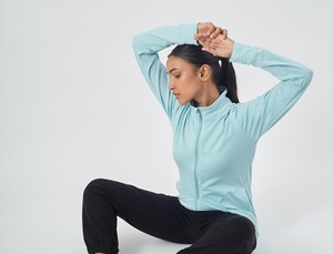 Chaqueta Deportiva Ligera, Transpirable y Reversible para Pilates y Ejercicio, Corte Ajustado, para Mujer - Azul Claro - Product Image 6