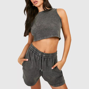 กางเกงขาสั้นสตรีทแวร์ผู้หญิง สไตล์ดิสเทรส สีซีดแบบฟอกกรด เป็นมิตรกับสิ่งแวดล้อม แห้งเร็ว ระบายอากาศได้ดี ปรับแต่งได้ ผลิตจากผ้าฝ้าย ราคาถูก - Product Image 5