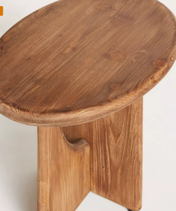 Handcrafted Oval Top <b>Side</b> <b>Table</b> Wooden Accent Furniture for Living Room Bedroom Sofa Area Office and Decorative Interior Use - Product Image 2