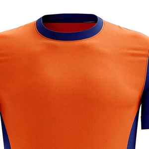 เสื้อฟุตบอลผู้ชายสีส้มน้ำเงินแบบคอวี แขนสั้น ผ้าโพลีเอสเตอร์ 100% ระบายเหงื่อได้ดี สำหรับผู้ใหญ่ - Product Image 2