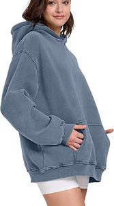 High Quality Pigment acid wash Dyed Oversized Cotton Hoodie Women's hoodies Retro Relaxed Fit Blanks Manufacturer hoodies - Product Image 2