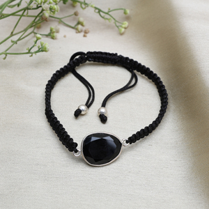 Trendy Design Black Adjustable Black Onyx Fine <b>Bracelet</b> Macrame Black Cord Jewelry for Women <b>Bracelets</b> Jewelry Factory Supply - Product Image 3