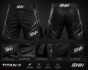 SHH Industries Custom Front Stretch Eco-Friendly Breathable MMA <b>Shorts</b> Men Black Fight Gear BJJ Grappling <b>Kickboxing</b> Training - Product Image 5