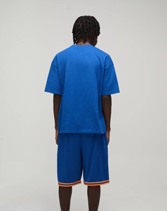Trendy Men Relaxed Fit Breathable Polyester/Cotton Shirt Shorts <b>Set</b> Lightweight Summer Streetwear Custom OEM Premium 2 Piece - Product Image 2