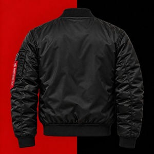<b>Men's</b> Bomber <b>Jacket</b> Stand Collar Zip Up Flight <b>Jacket</b> <b>Fleece</b> <b>Lined</b> Windproof Outerwear <b>for</b> Autumn Winter - Product Image 5