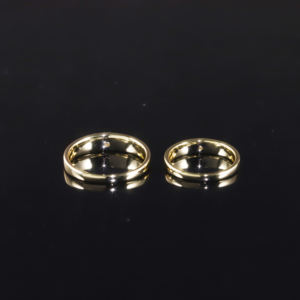 AMBER JEWELS Modern Geometric Hiphop Wedding Bands 14K <b>Gold</b> Plated Lab Grown Diamond Prong Setting Channel <b>Set</b> IGI <b>Rings</b> - Product Image 4