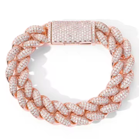 Chaîne cubaine Miami épaisse de 18 mm, style Iced Out, collier à bulles, vente en gros, bijoux plaqués or pour femmes et hommes, style rappeur