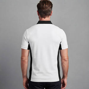 TERZO SPORTS Customized Men's White Cotton for <b>Shirt</b> <b>Flame</b> Logo Contrast Trim Turn Collar Short Sleeve Regular Fit Breathable - Product Image 5