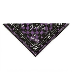 Foulard Bandana en Soie Satinée Imprimé Citrouille Fantôme Effrayant pour Halloween, Cadeaux Promotionnels de Luxe en Gros, Cache-Cou Polyvalent et Bandeau pour la Tête - Product Image 1