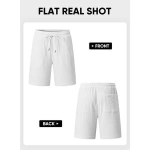 Shorts de plage décontractés pour hommes personnalisés, 7 pouces, coton, taille élastique, cordon de serrage, avec poches, shorts de bain et maillots de bain - Product Image 5