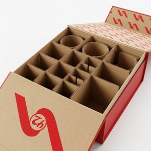 Custom Corrugated Cardboard Dividers Embossing Recycled Materials Gift <b>Box</b> Separators for Chocolate Lipstick Beer Packaging - Product Image 1