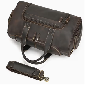 Leather Duffel <b>Bag</b> Vintage Travel Gym Weekender Overnight <b>Bag</b> <b>Large</b> Capacity Zipper Shoulder Handbag Handmade Leather <b>Bag</b> - Product Image 4