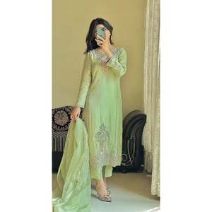 Conjunto de Top y Pantalón Color Pista para Mujer JL con Dupatta, Talla L, para Fiestas - Product Image 2