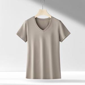 Camiseta de Mujer de Algodón Supima 100%, de Alta Calidad, Corte Regular, Cuello en V, Secado Rápido, Transpirable, Protección UV, MOQ Bajo - Product Image 1