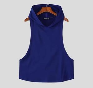 Débardeur sans manches pour homme, couleur unie, polyester tricoté, respirant, décontracté, col rond, style sportif - Product Image 4