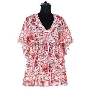 Meilleure robe longue de soirée pour femme imprimée à la main KFCS079, caftan court en coton ethnique africain, taille XL - Product Image 4