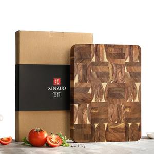 Planche à découper carrée en bois massif à grain traversant, bloc de boucher, épaisseur 2,0 cm, compatible lave-vaisselle, durable, sans danger pour les aliments - Product Image 2