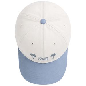 Gorra de Béisbol Bordada Personalizada en Blanco y Azul Bebé con Logotipo de Palmera, Ajustable, de Algodón, Unisex, OEM, ODM, Venta al Por Mayor de Fábrica - Product Image 2