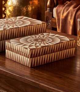 New Arrival ARIF HANDICRAFTS Morden Luxury Handcrafted Floral Pattern Bone Inlay Jewelry <b>Trinket</b> Storage <b>Box</b> Non-Toxic - Product Image 6