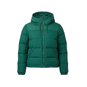 Hooded Quilted Waterproof <b>Bubble</b> Jacket Black Full Sleeve Winter Windproof Cotton Shell Knitted Fabric Polyester Filling Stand - Product Image 1