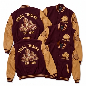 Wholesale Zip Varsity <b>Jacket</b> Blue Wool Body <b>Cream</b> Leather Sleeve Hot Air Balloon Embroidery Letterman Baseball Outerwear - Product Image 4