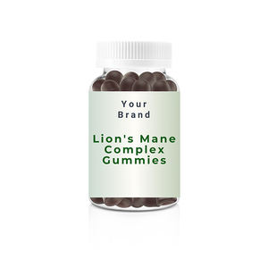 Gummies aux champignons Lion's Mane Complex saveur framboise, qualité export, fabriquées aux États-Unis, best-seller, soutien beauté, 60 unités - Product Image 1