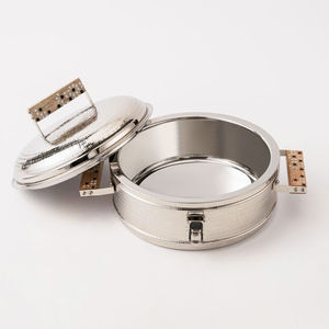 Casserole ronde en acier inoxydable avec couvercle en dôme, design minimaliste durable pour cuisinières à gaz et à induction - Product Image 4