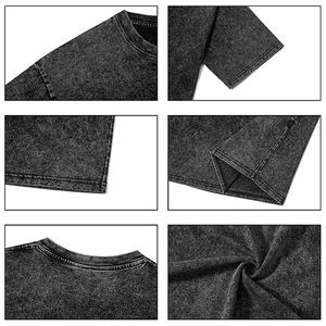 Camiseta de algodón vintage extragrande para hombre, impresión personalizada, corte holgado, transpirable, cuello redondo, venta al por mayor, ropa de verano de alta calidad - Product Image 6