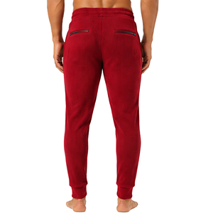 <b>Mens</b> Waffle Knit Sports <b>Trousers</b> Slim Fit Casual Textured Jogger Pants <b>Elastic</b> Waist Drawstring Lightweight Custom Bottoms <b>Mens</b> - Product Image 5