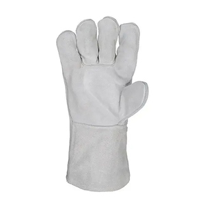 Gants en cuir de vachette pleine fleur de haute qualité, robustes, avec doublure en coton, protection industrielle des mains pour la construction et le barbecue - Product Image 6