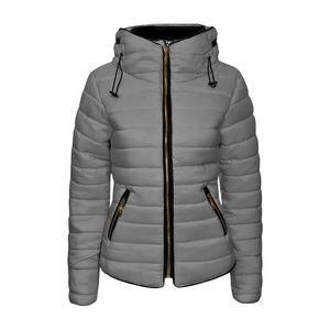 Chaqueta acolchada de Invierno para mujer a prueba de viento de alta calidad, logotipo personalizado, estampado informal, cierre de cremallera, Burbuja de talla grande, poliéster para adultos - Product Image 2
