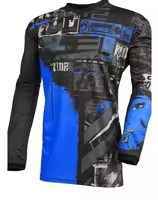 Chemise de course moto unisexe à manches longues, imprimée par sublimation, respirante, en polyester 180g, séchage rapide, design bleu et noir, toutes saisons - Product Image 3