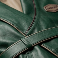 Manteau Trench Safari Personnalisé Darkry en Cuir Véritable Vert Émeraude pour Homme, Veste Enveloppante Ceinturée, Vêtement d'extérieur – Vente en Gros Direct Usine