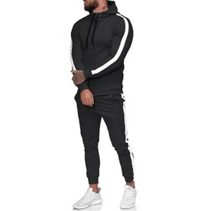 High Quality Unisex Oversize Tracksuit Custom Wholesale <b>Running</b> Jogger Sweatsuit with Side Strips for Spring - Product Image 2