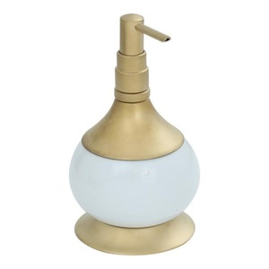 Distributeur de savon rond simple en métal avec pompe, idéal pour les restaurants, hôtels, salles de bain et comptoirs de salle de bain. - Product Image 1