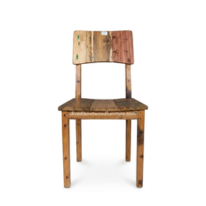 Chaise de salle à manger rustique artisanale en bois de bateau recyclé de haute qualité, couleur naturelle, écologique, pour intérieur, hôtel, maison, villa - Product Image 2