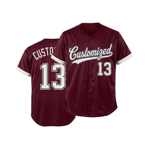 Jersey de Béisbol Azul Personalizado, Transpirable, de Secado Rápido, con Nombre y Número del Equipo, con Botones, para Deportes Atléticos - Product Image 1