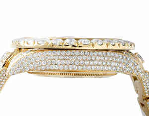 BOJ R.O.L.E.X.043 Montre pour homme en acier, quartz analogique, avec chiffres et lettres, entièrement sertie de moissanite, de luxe, tendance, 41MM, étanche 3BAR, style Hip Hop - Product Image 6