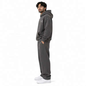 Conjunto de Sudadera con Capucha y Pantalones Jogger para Hombre, de Algodón Grueso, Estilo Urbano, Transpirable, Ropa Deportiva Informal, Venta al Por Mayor - Product Image 4