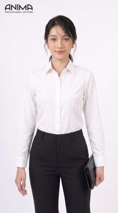 เสื้อเชิ้ตสีขาวแขนยาวสำหรับชุดยูนิฟอร์มมหาวิทยาลัยระดับพรีเมียมสำหรับผู้หญิง - Product Image 4
